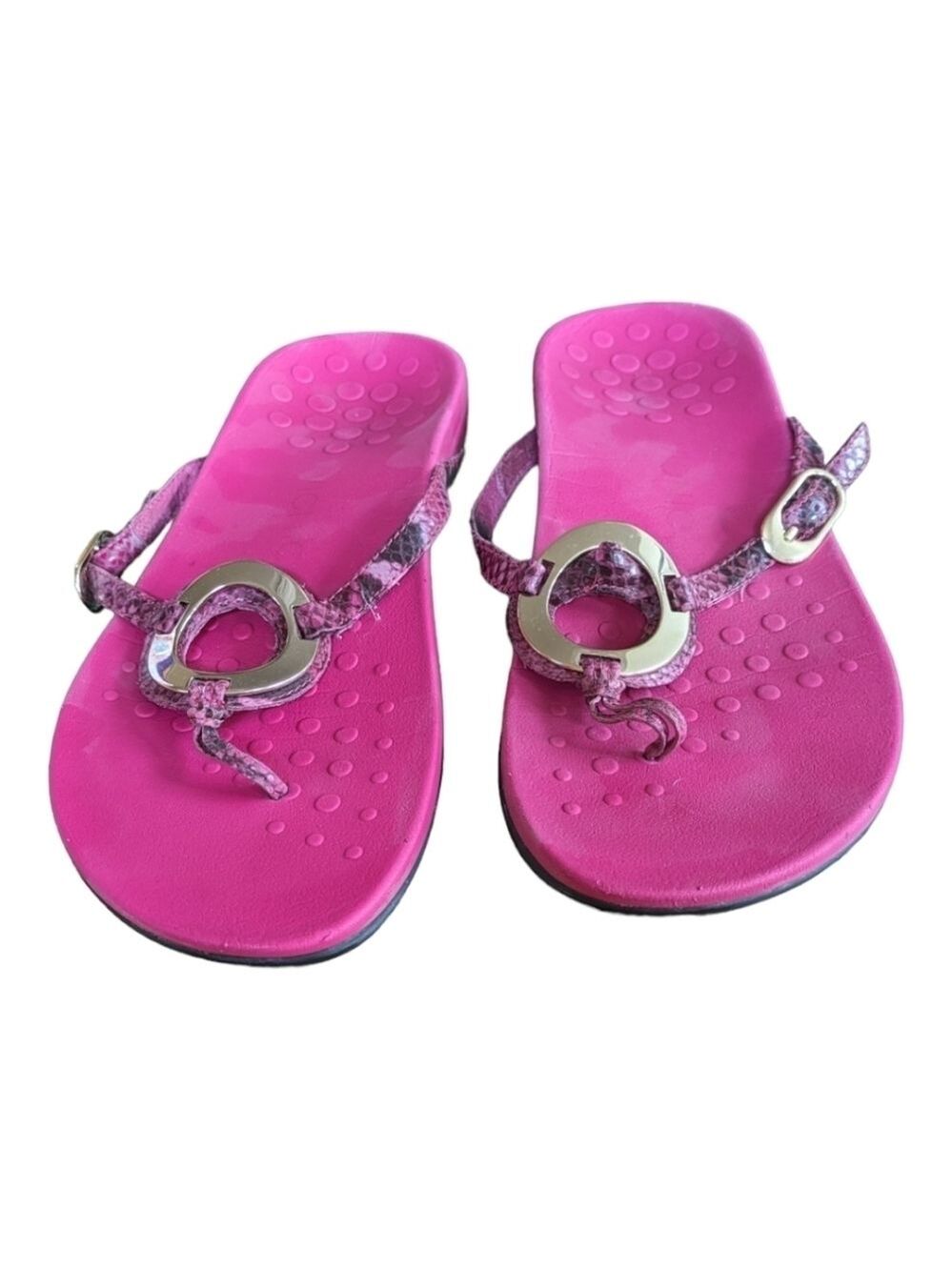 Vionic Ricci Fuscia Snakeskin Orthopedic Comfort Sandal Size 11 GUC